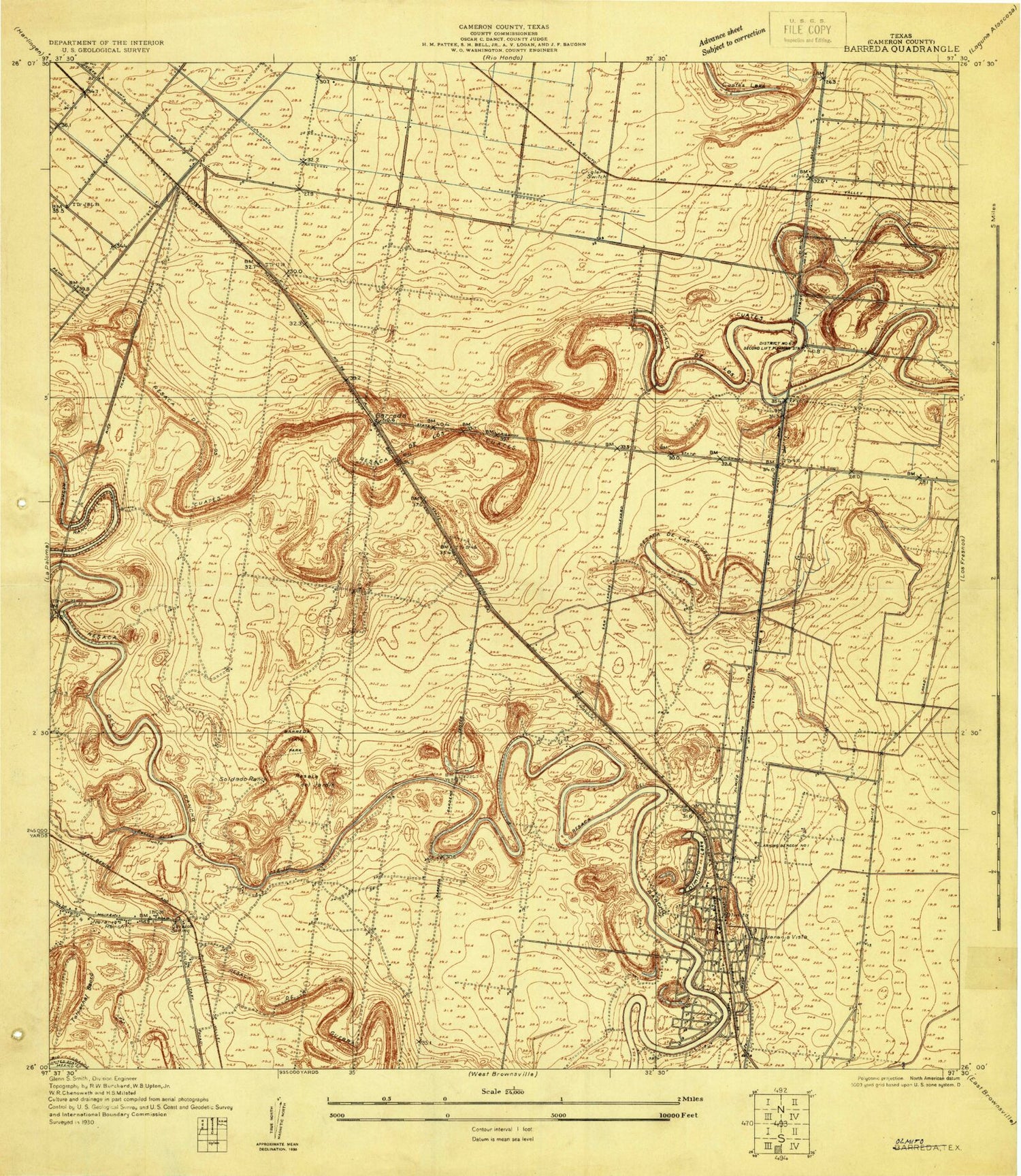 Classic USGS Olmito Texas 7.5'x7.5' Topo Map Image