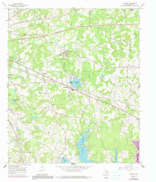 Classic USGS Bascom Texas 7.5'x7.5' Topo Map Image