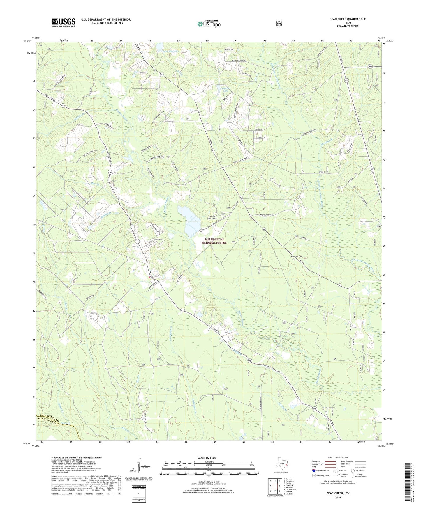 Bear Creek Texas US Topo Map Image