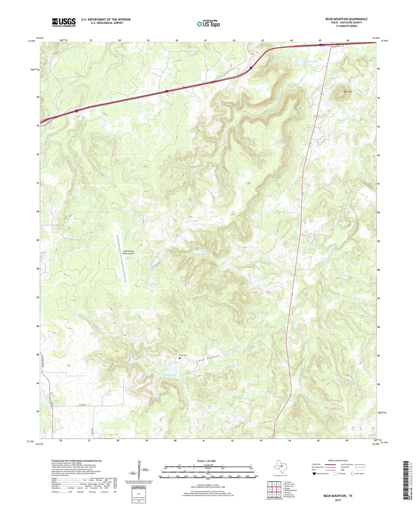 Bear Mountain Texas US Topo Map Image