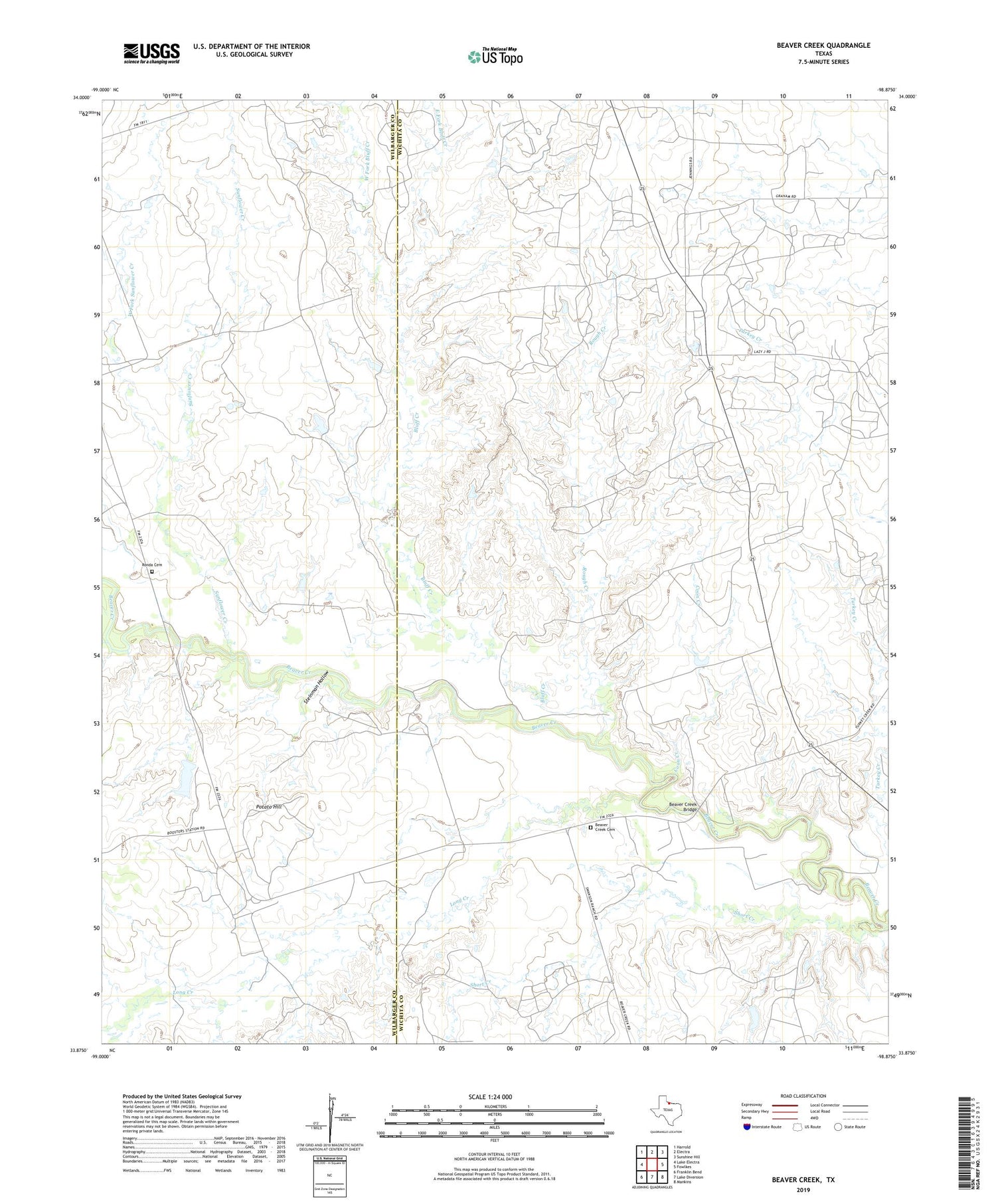 Beaver Creek Texas US Topo Map Image