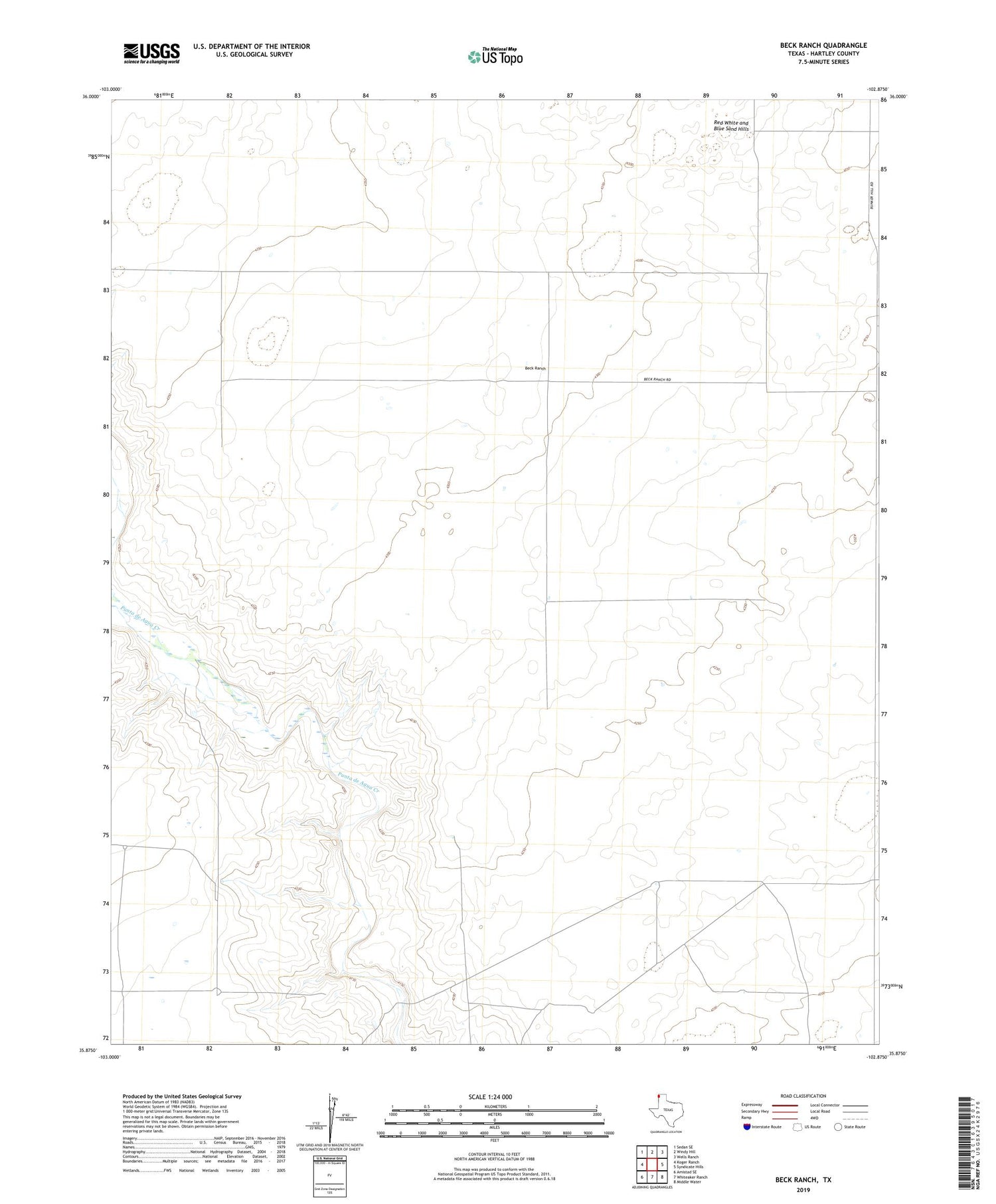 Beck Ranch Texas US Topo Map Image