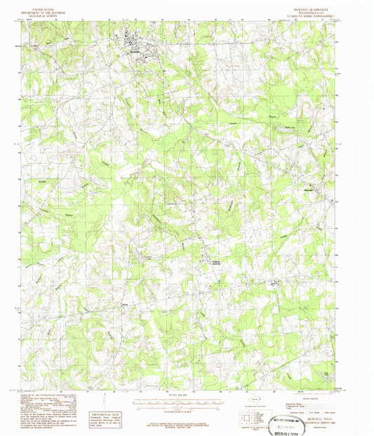 Classic USGS Beckville Texas 7.5'x7.5' Topo Map Image