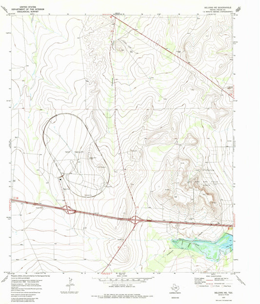 Classic USGS Belding NE Texas 7.5'x7.5' Topo Map Image
