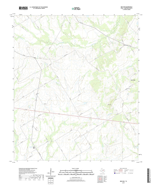Ben Hur Texas US Topo Map Image