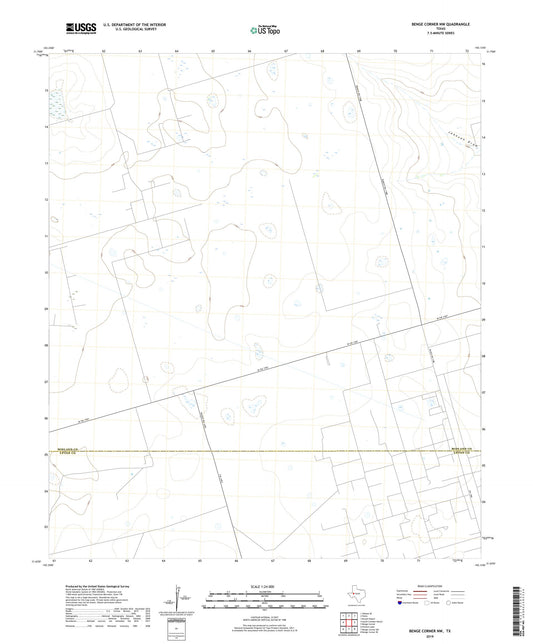 Benge Corner NW Texas US Topo Map Image
