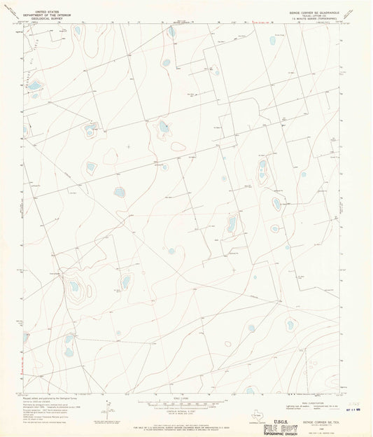 Classic USGS Benge Corner SE Texas 7.5'x7.5' Topo Map Image