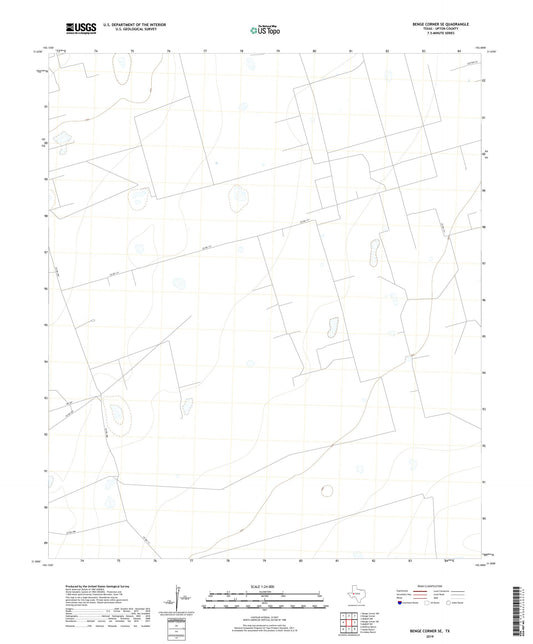 Benge Corner SE Texas US Topo Map Image
