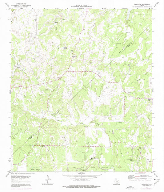 Classic USGS Bergheim Texas 7.5'x7.5' Topo Map Image