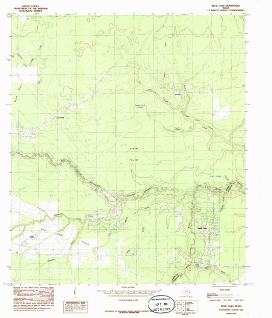 Classic USGS Bevil Oaks Texas 7.5'x7.5' Topo Map Image
