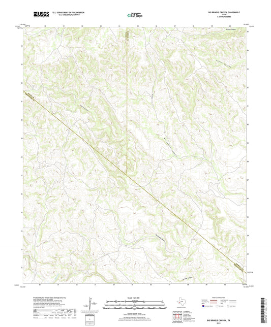 Big Brindle Canyon Texas US Topo Map Image