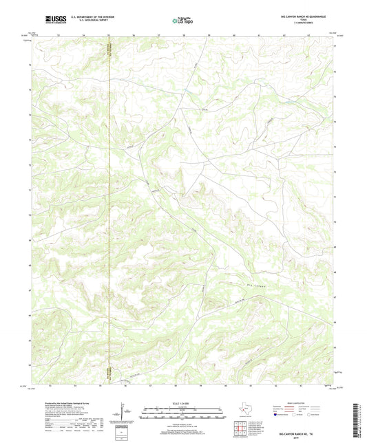 Big Canyon Ranch NE Texas US Topo Map Image
