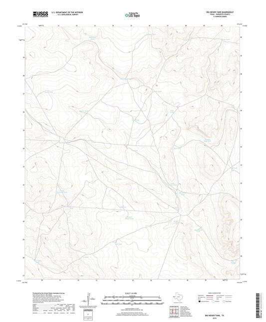 Big Heiser Tank Texas US Topo Map Image