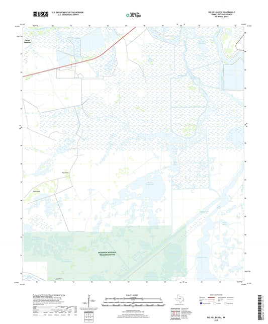 Big Hill Bayou Texas US Topo Map Image