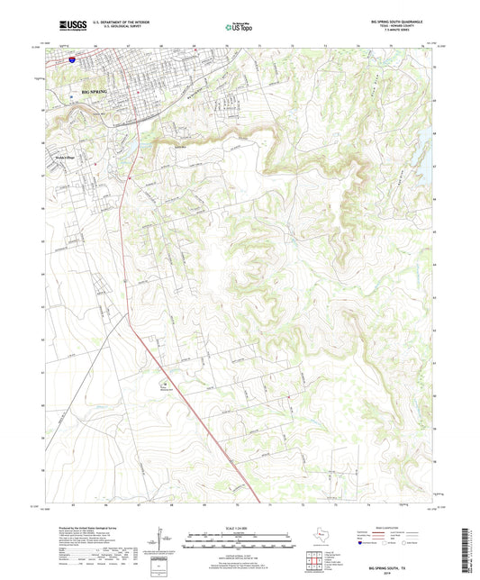 Big Spring South Texas US Topo Map Image