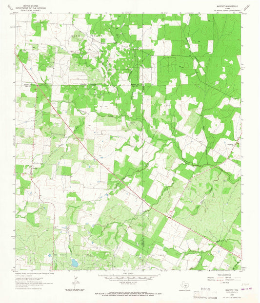 Classic USGS Bigfoot Texas 7.5'x7.5' Topo Map Image