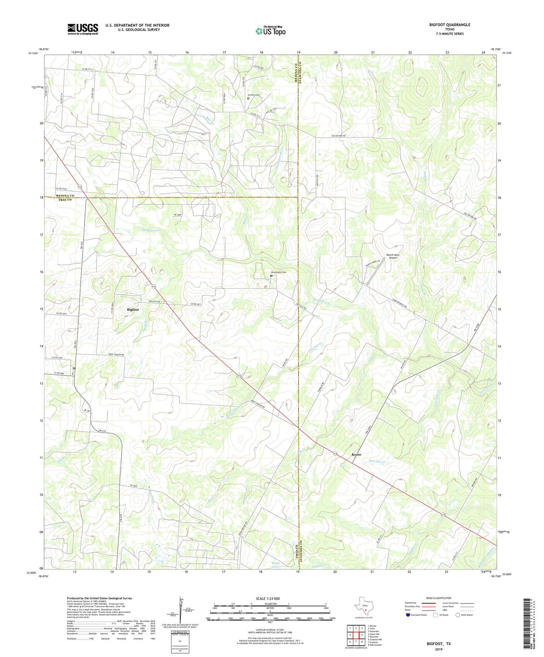 Bigfoot Texas US Topo Map MyTopo Map Store