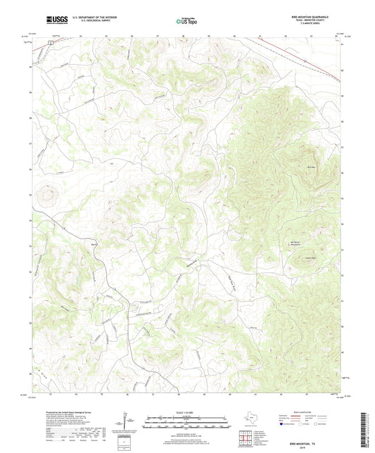 Bird Mountain Texas US Topo Map Image