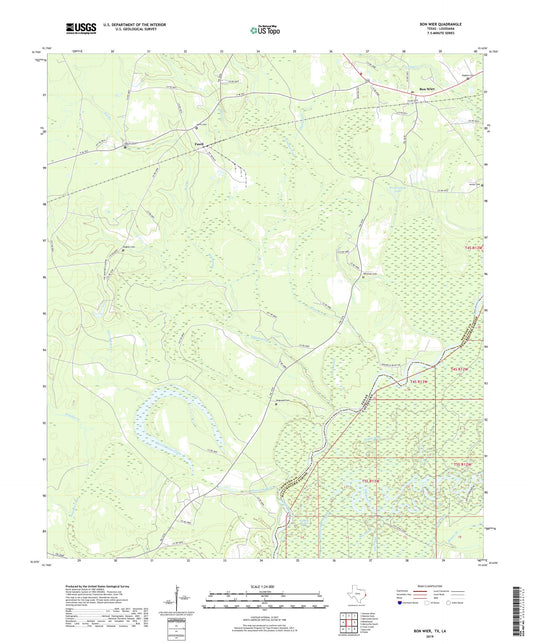 Bon Wier Texas US Topo Map Image