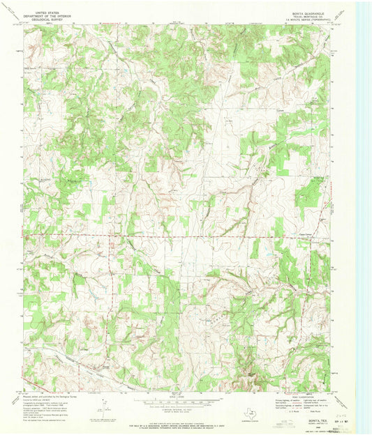 Classic USGS Bonita Texas 7.5'x7.5' Topo Map Image