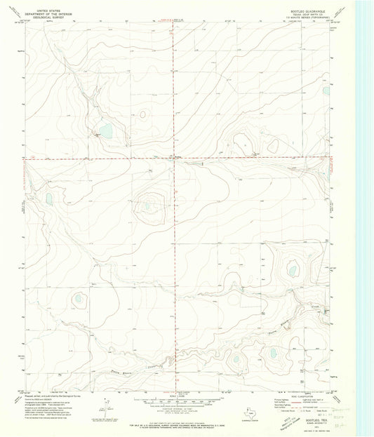 Classic USGS Bootleg Texas 7.5'x7.5' Topo Map Image