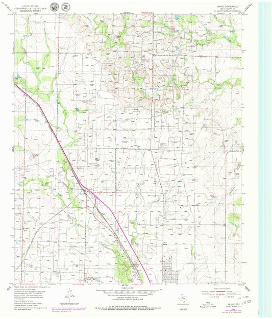 Classic USGS Brand Texas 7.5'x7.5' Topo Map Image