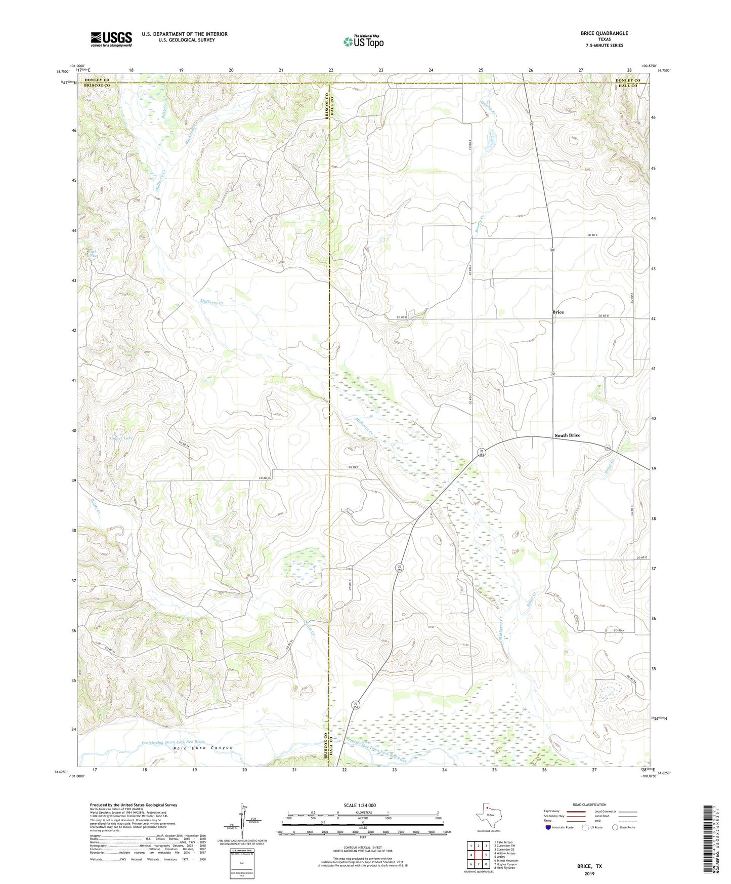 Brice Texas US Topo Map Image