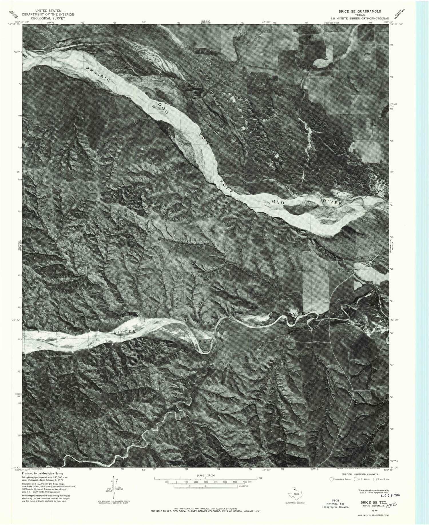 Classic USGS Heel Fly Draw Texas 7.5'x7.5' Topo Map Image