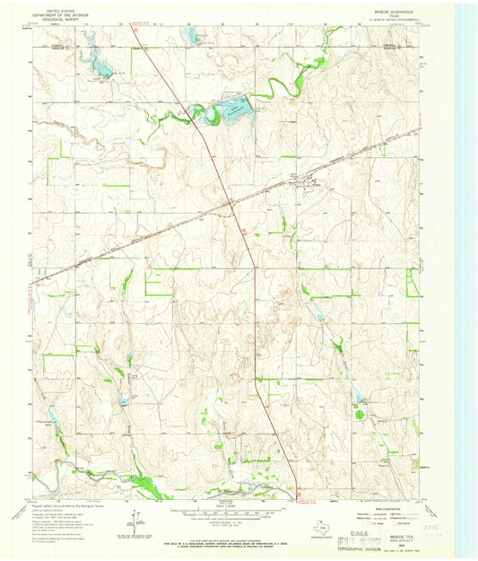 Classic USGS Briscoe Texas 7.5'x7.5' Topo Map Image