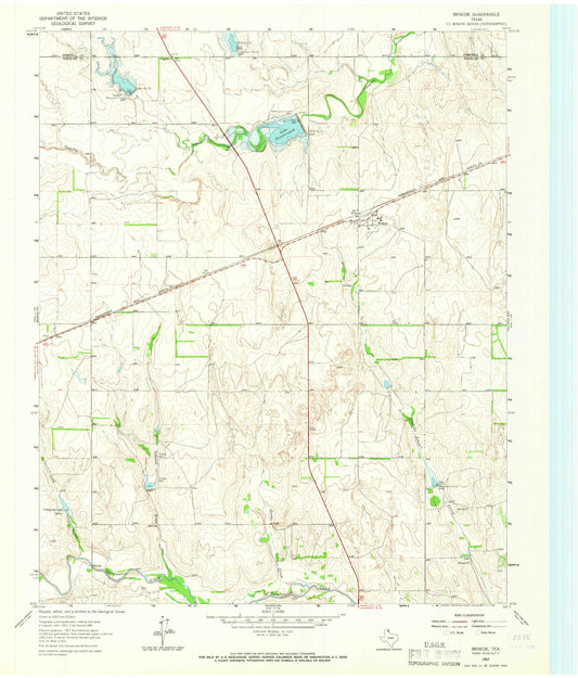 Classic USGS Briscoe Texas 7.5'x7.5' Topo Map Image