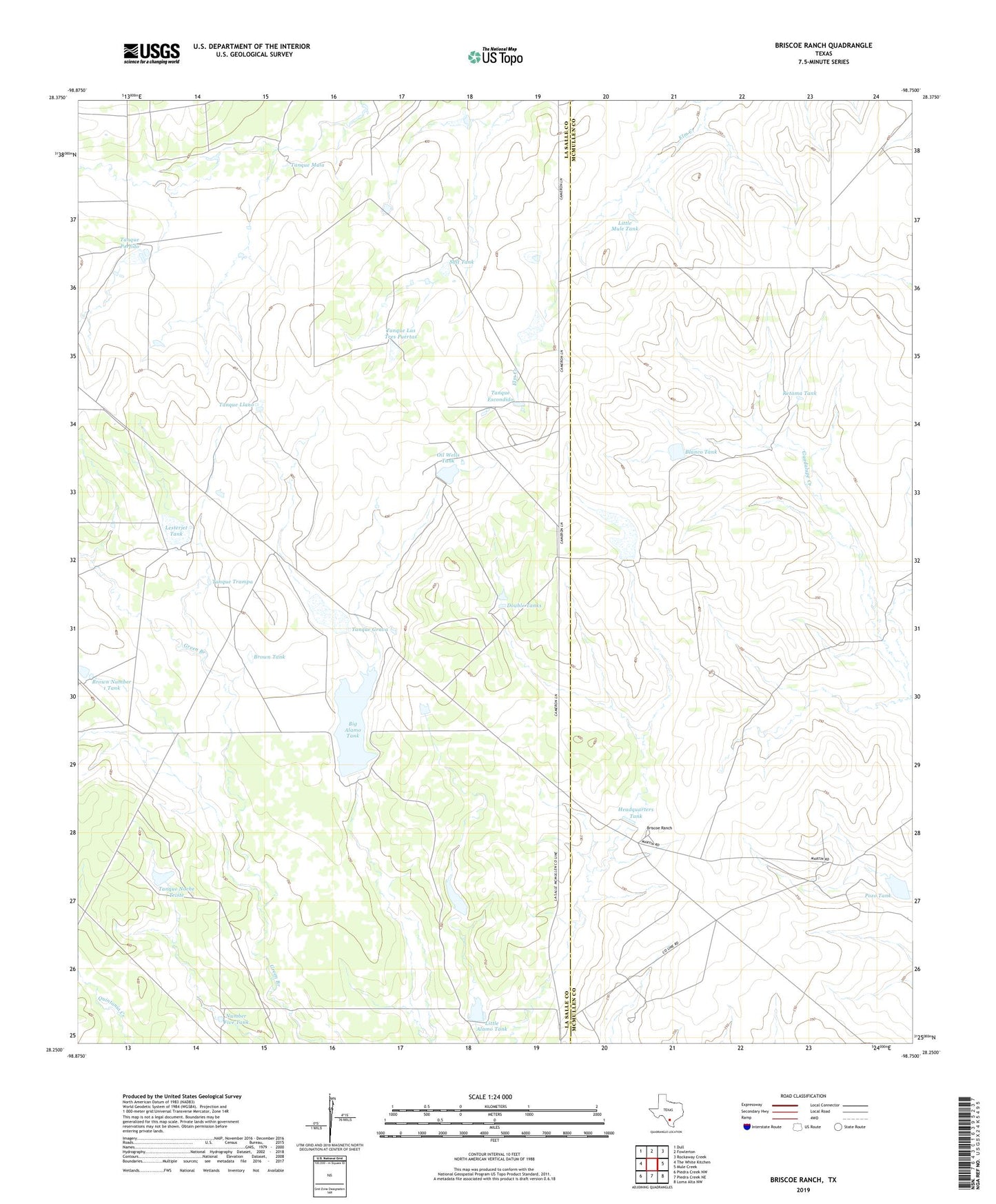 Briscoe Ranch Texas US Topo Map Image
