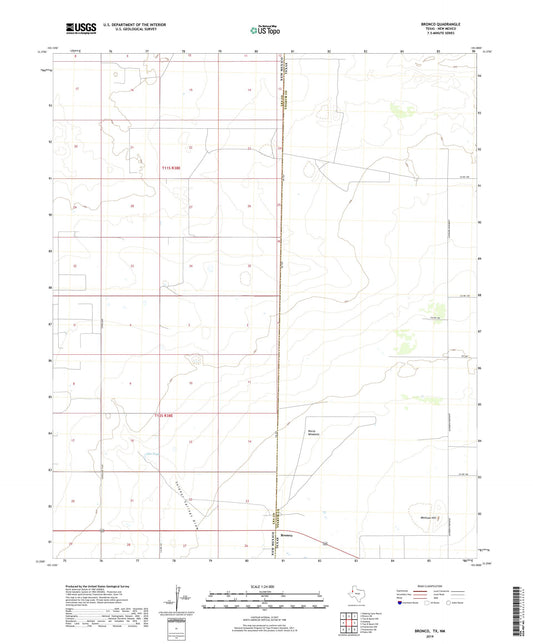 Bronco Texas US Topo Map Image