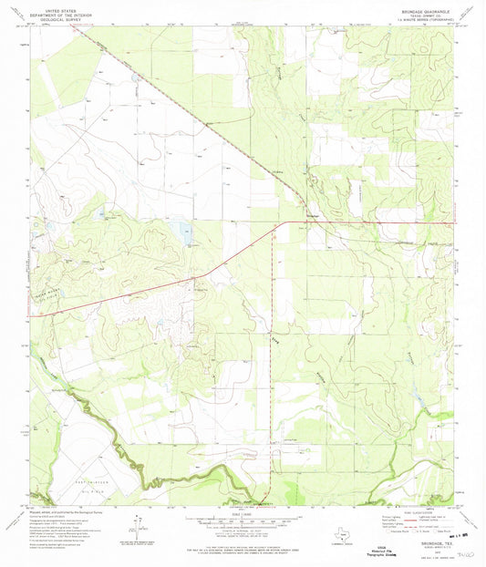 Classic USGS Brundage Texas 7.5'x7.5' Topo Map Image