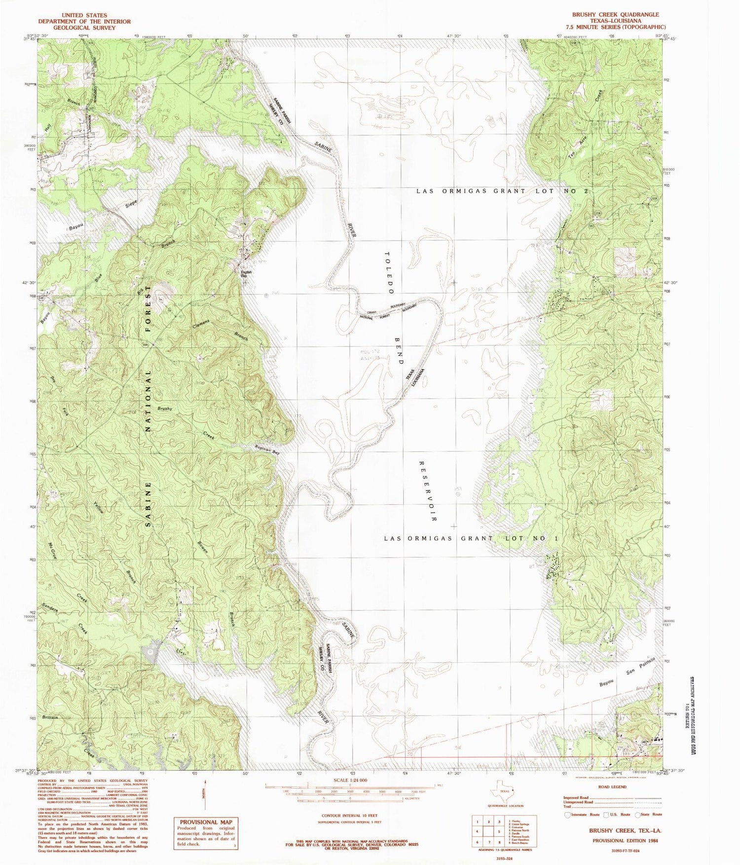 Classic USGS Brushy Creek Texas 7.5'x7.5' Topo Map Image