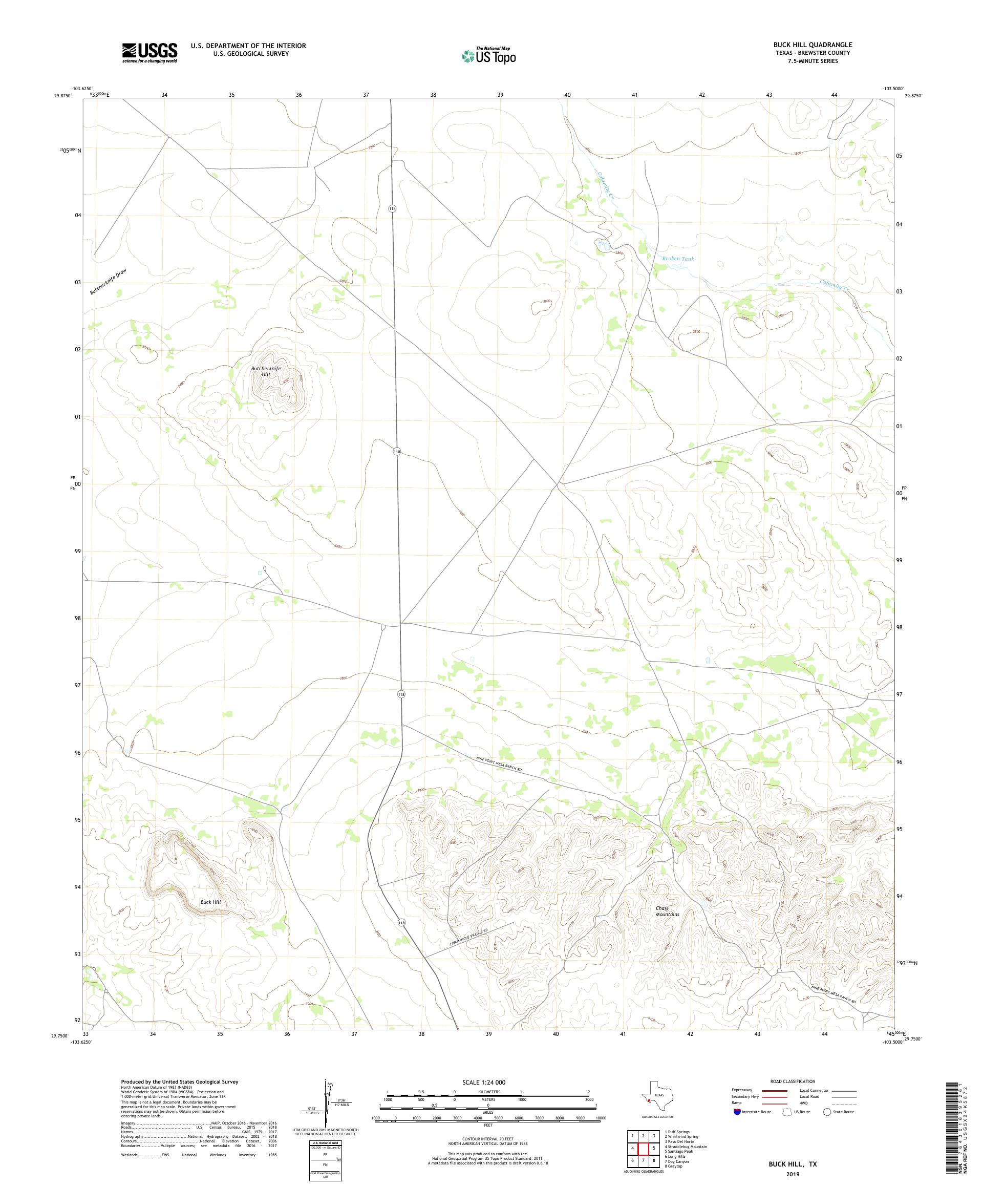 Buck Hill Texas Us Topo Map Mytopo Map Store 1685