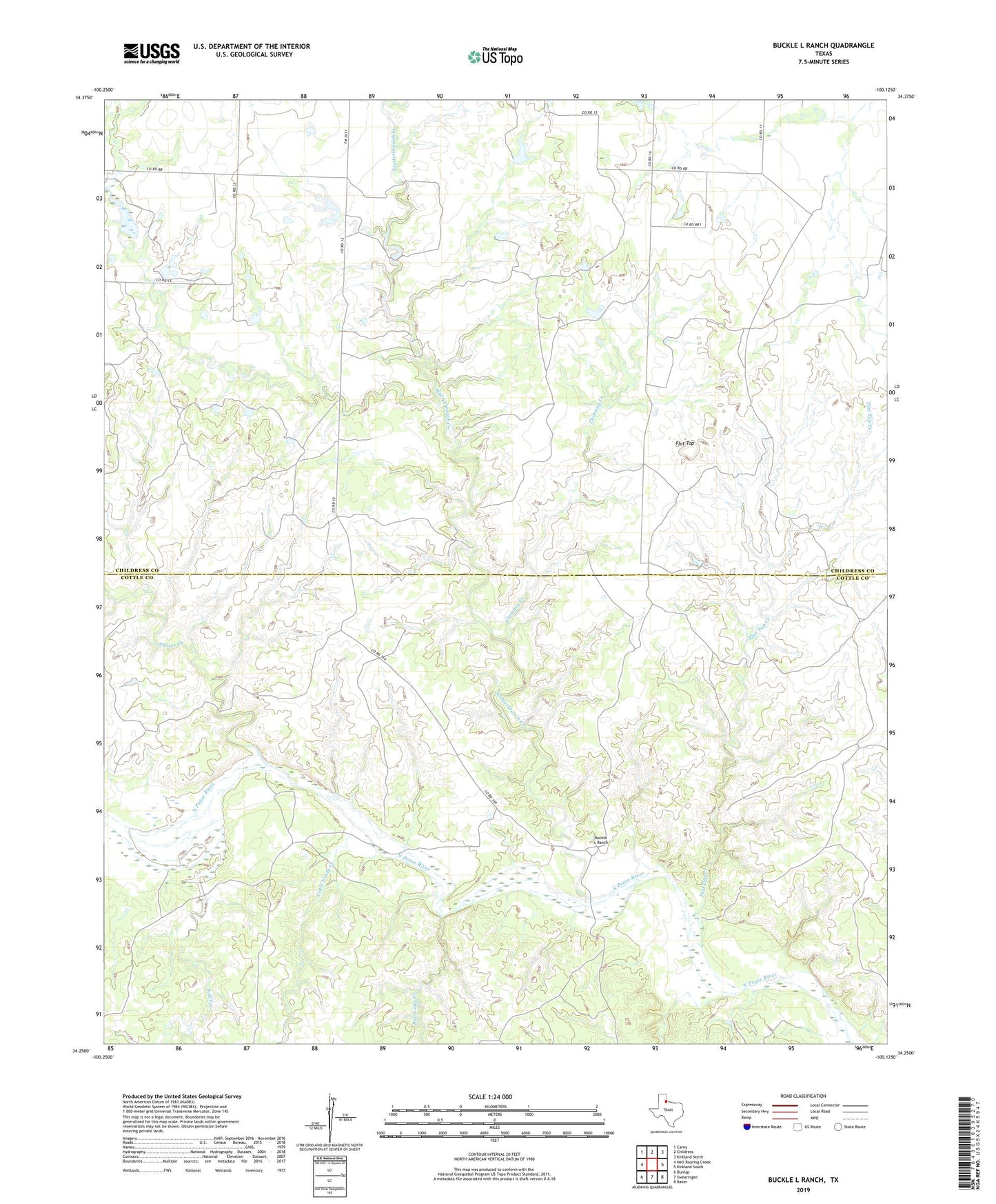 Buckle L Ranch Texas US Topo Map Image