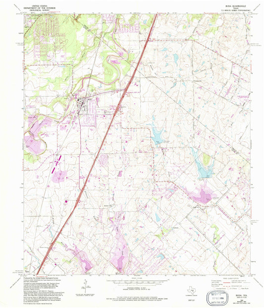 Classic USGS Buda Texas 7.5'x7.5' Topo Map Image