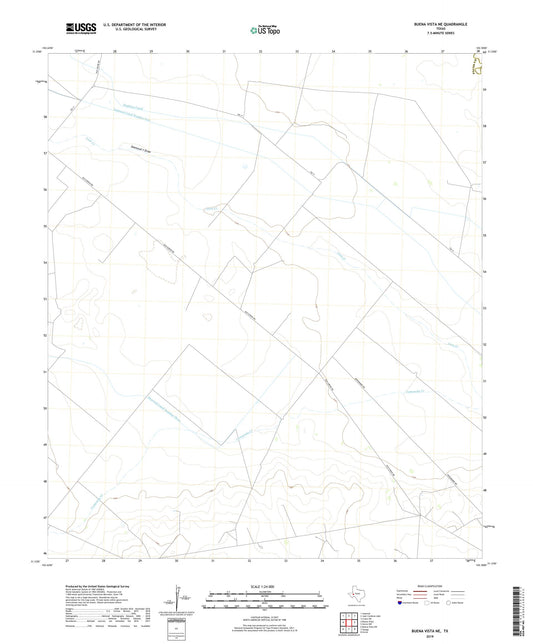 Buena Vista NE Texas US Topo Map Image