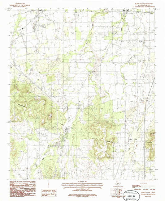 Classic USGS Buffalo Gap Texas 7.5'x7.5' Topo Map Image