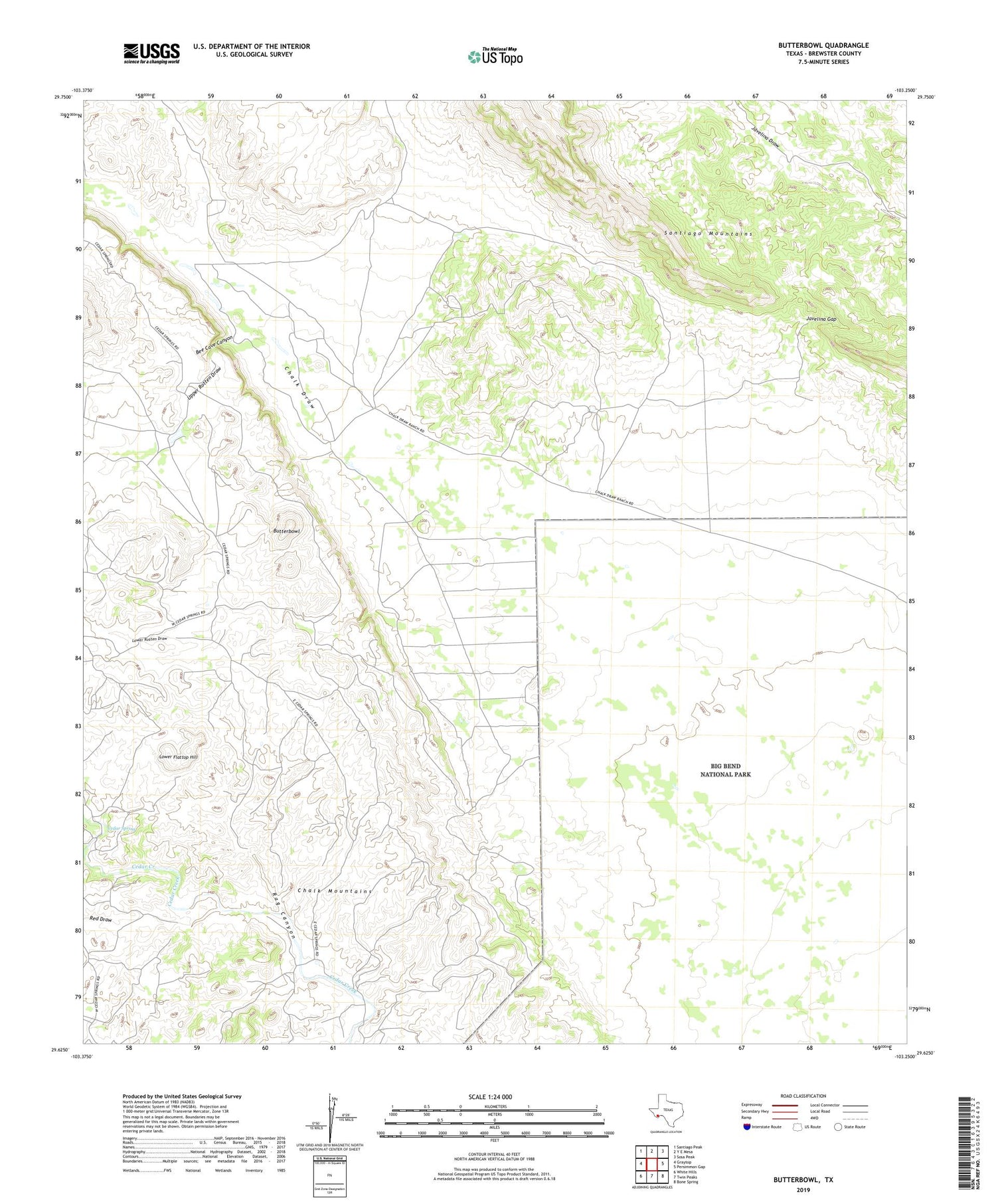 Butterbowl Texas US Topo Map Image