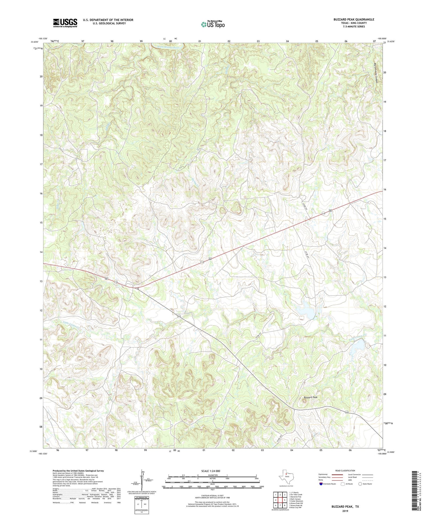 Buzzard Peak Texas US Topo Map Image