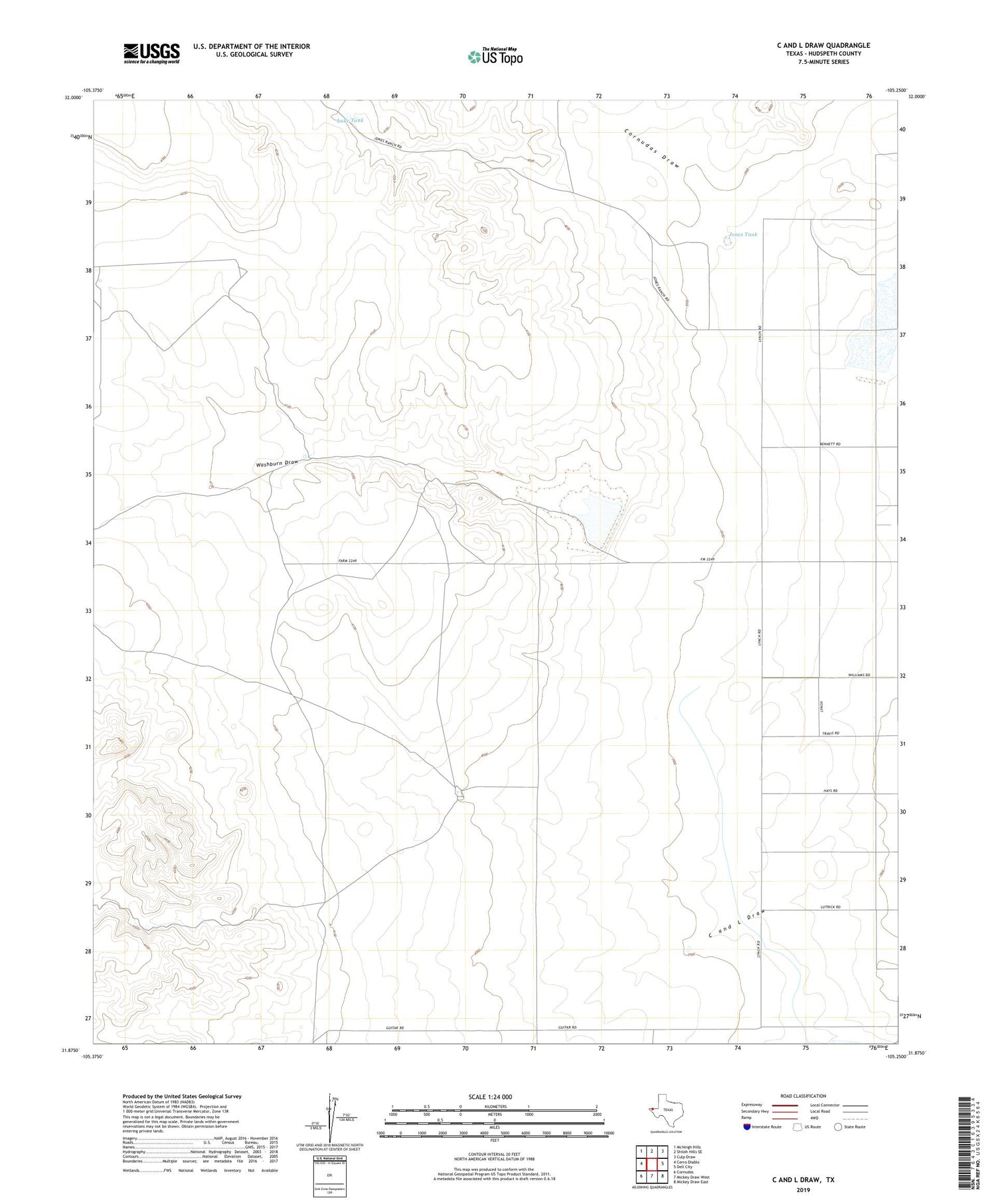 C And L Draw Texas US Topo Map Image