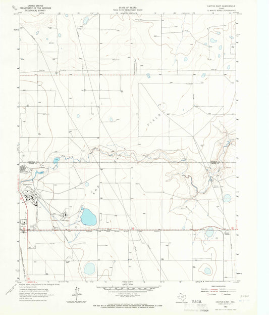 Classic USGS Cactus East Texas 7.5'x7.5' Topo Map Image