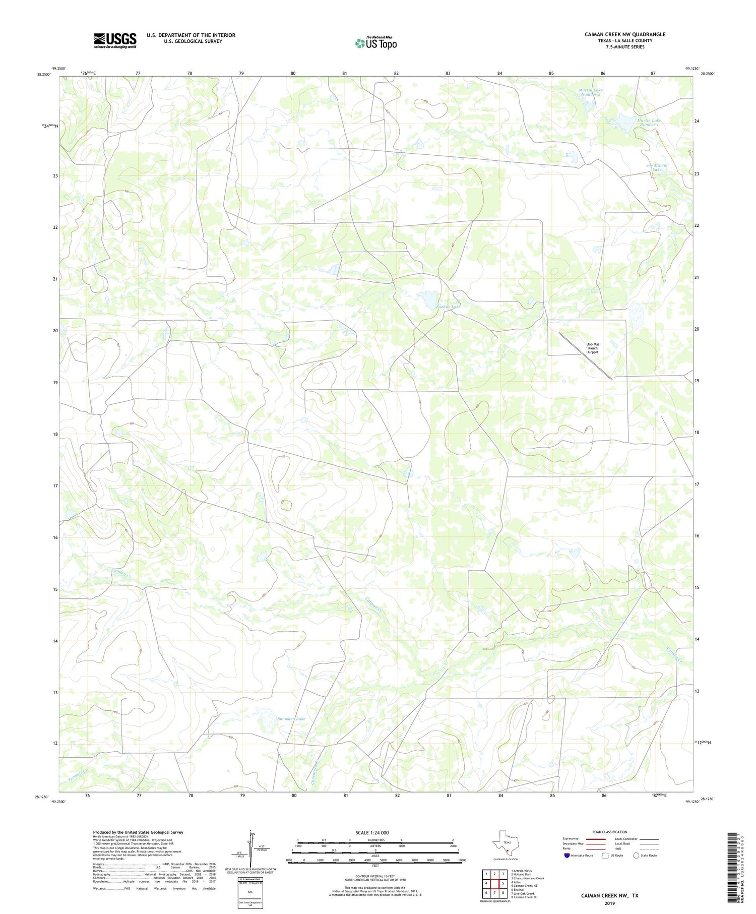 Caiman Creek NW Texas US Topo Map Image