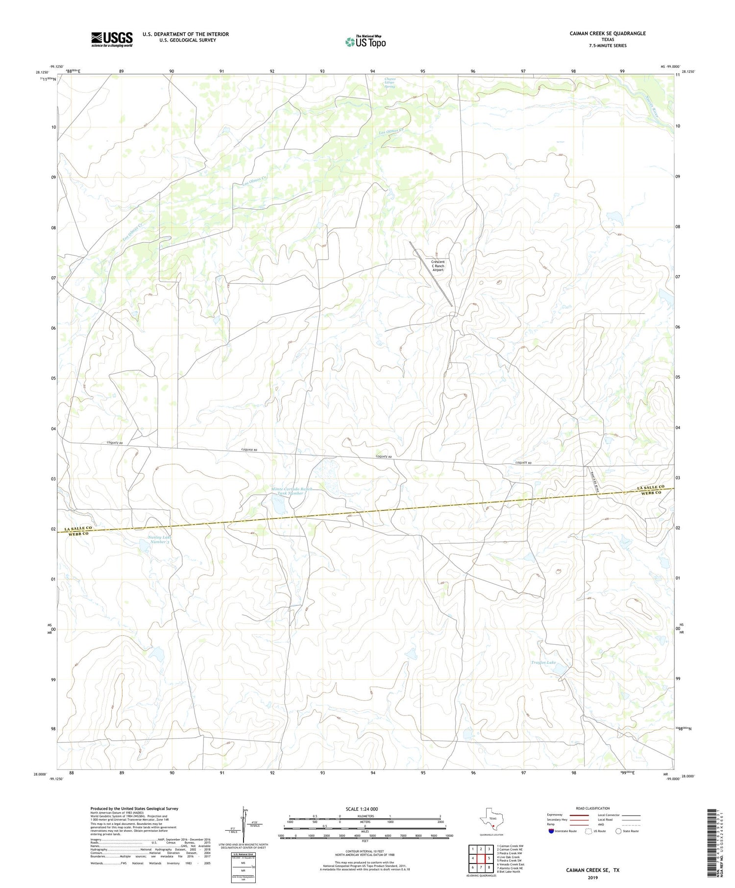 Caiman Creek SE Texas US Topo Map Image