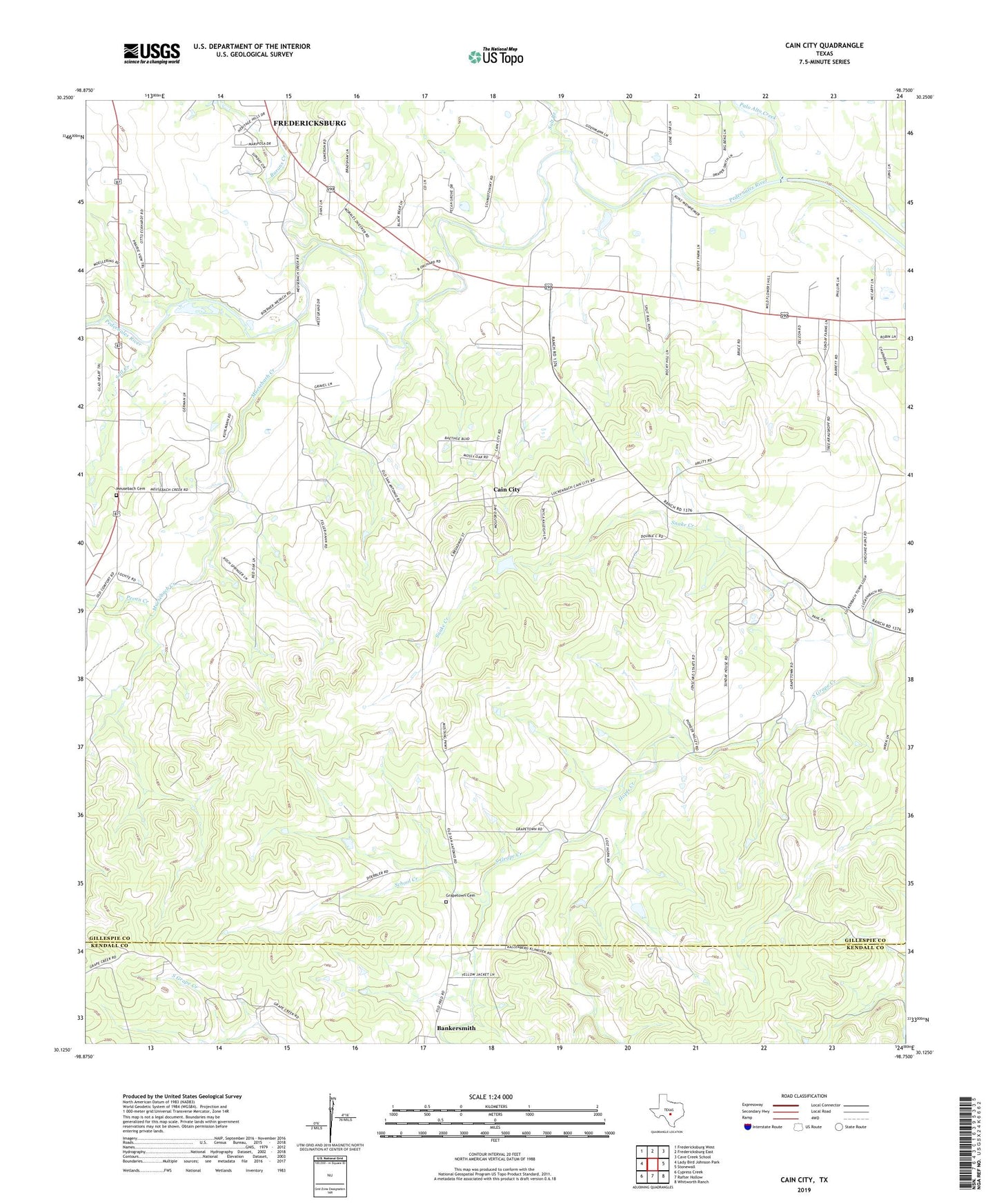 Cain City Texas US Topo Map Image