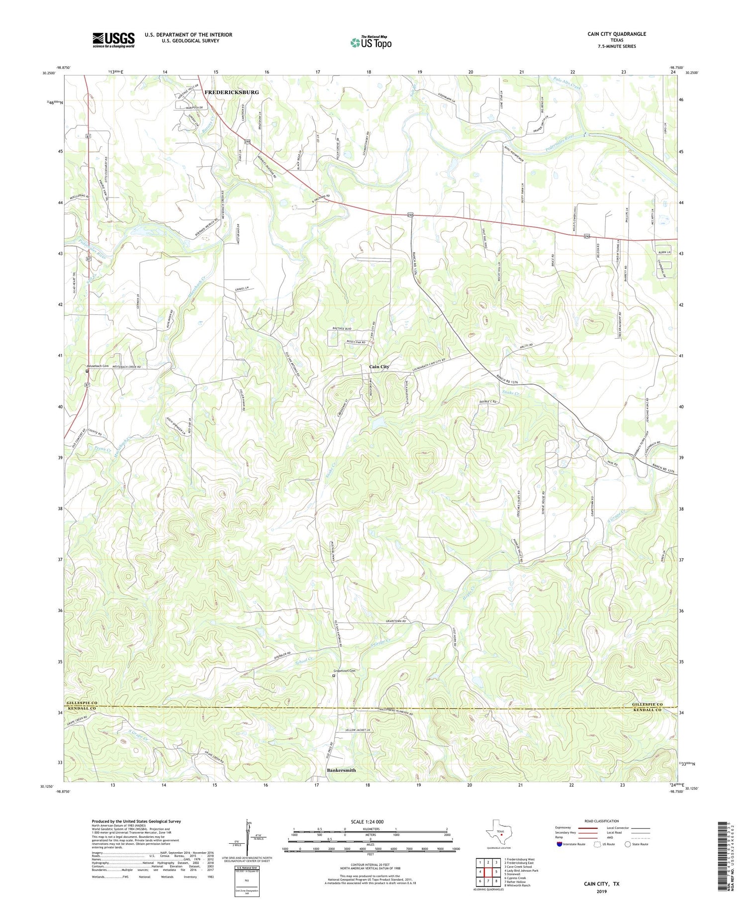 Cain City Texas US Topo Map Image