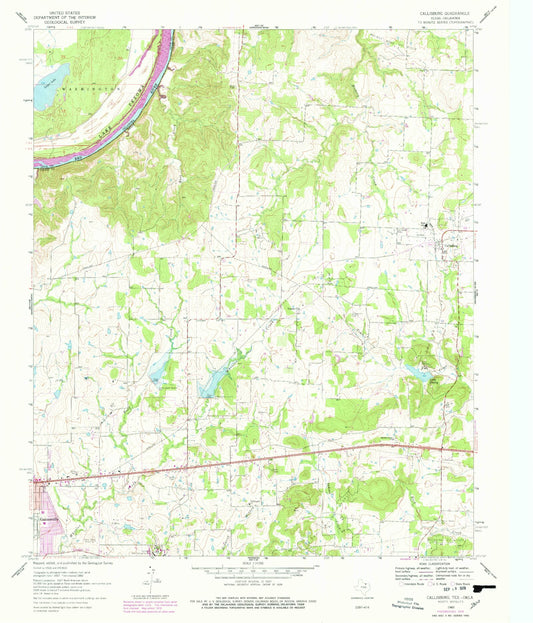 Classic USGS Callisburg Texas 7.5'x7.5' Topo Map Image