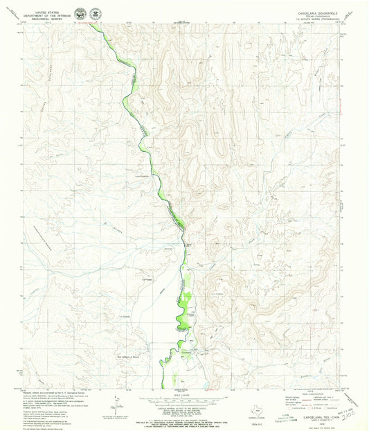 Classic USGS Candelaria Texas 7.5'x7.5' Topo Map Image