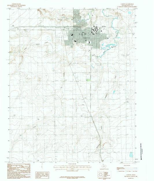 Classic USGS Canyon Texas 7.5'x7.5' Topo Map Image